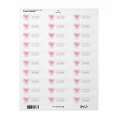 Elegante Roze Strik Retouradreslabels Etiket (Full Sheet)