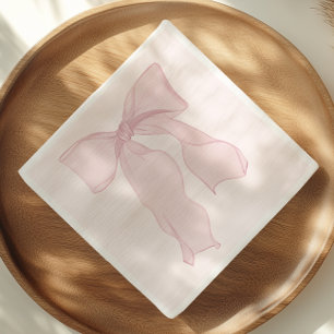 Elegante Roze Strik Verjaardag Servet
