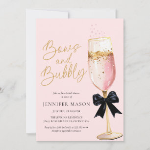 Elegante roze strikken en bubbelig Vrijgezellenfee Kaart
