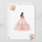 Elegante roze Sweet 16 Fancy jurken Kaart (Achterkant)