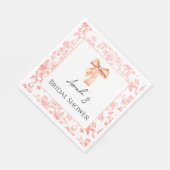 Elegante Roze Toile Floral Vrijgezellenfeest Brunc Servet (Hoek)
