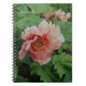 Elegante roze toon pioen notitieboek (Voorkant)