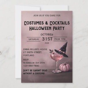 Elegante Roze Toverdrank & Heksenhoed Halloween Fe Kaart