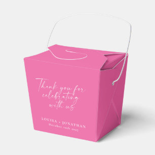 Elegante Roze Trendy Script Custom Bedankt Bedankdoosjes
