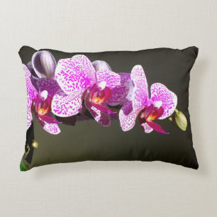 Elegante roze tropische bloemen orchideeën accent kussen
