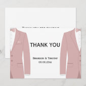Elegante Roze Trouw Dankkaartjes voor Homoparen Bedankkaart (Voorkant / Achterkant)