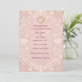Elegante Roze Trouwkaart Save The Date (Staand voorkant)