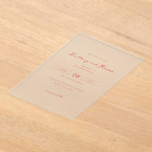 Elegante Roze Trouwuitnodiging Acryl Uitnodigingen (Laagn)