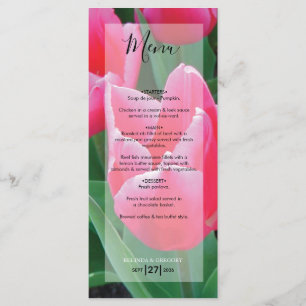 Elegante Roze Tulp Huwelijk Menu