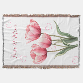 Elegante Roze Tulpen Bloemrijke Moederdag Deken