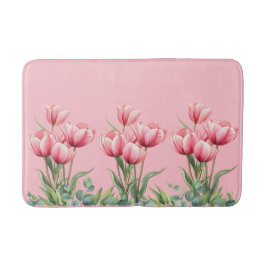 Elegante Roze Tulpen Bloemrijke Moederdag Geschenk Badmat