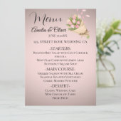 Elegante roze tulpen boeket bruiloft menu (Staand voorkant)