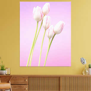 Elegante roze tulpen gestrekte canvas Print