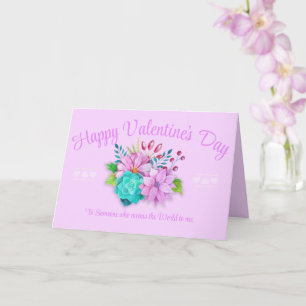 Elegante roze Valentijnsdag Kaart