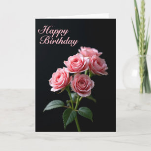 Elegante Roze Verjaardagskaart Kaart