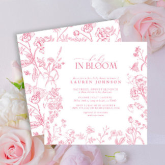 Elegante roze Victoriaans bloemige Baby in bloei Kaart