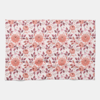 Elegante Roze Vintage Rozenbloemen Theedoek