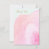 Elegante Roze Watercolor Bedankt (Voorkant)