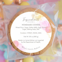 Elegante Roze Waterverf Bakkerij Ingrediënt