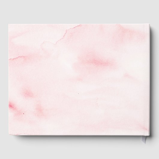 Elegante Roze Waterverf Bloem Bruidsdouche Gastenboek (Achterkant)