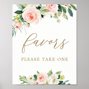 Elegante Roze Waterverf Bloemige Behandelings Favo Poster