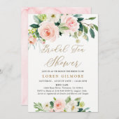 Elegante Roze Waterverf Bruiloft Thee Verjaardagsf Kaart (Voorkant / Achterkant)