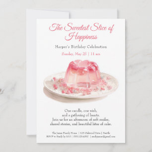 Elegante roze Waterverf Cake Verjaardagsuitnodigin Kaart