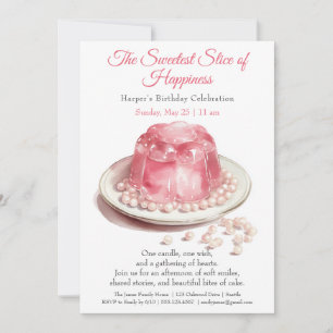 Elegante roze Waterverf Cake Verjaardagsuitnodigin Kaart