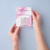 elegante roze waterverf faux glitter flyer (Hand)