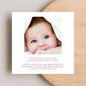 Elegante Roze Waterverf Foto Meisje Geboorte Aankondiging