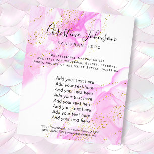 elegante roze waterverf nep glitters flyer