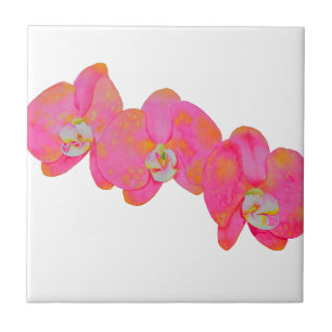Elegante roze waterverf orchideeën tegeltje