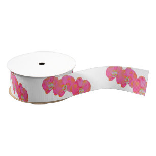 Elegante roze waterverf orchideeën tropische bloem grosgrain lint