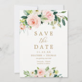 Elegante Roze Waterverf Save the Date Kaarten (Voorkant)