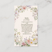 Elegante Roze Wildflower Boho Boeken voor Baby Informatiekaartje (Voorkant)