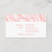 Elegante Roze Wit Kalligrafie Naam Handtekening Ch Visitekaartje (Achterkant)