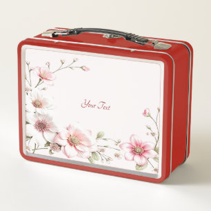 Elegante Roze Witte Bloem Lunchbox