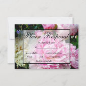 Elegante roze witte bloemenpioen RSVP (Voorkant)