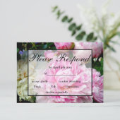 Elegante roze witte bloemenpioen RSVP (Staand voorkant)