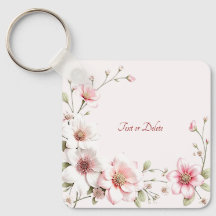 Elegante Roze Witte Bloemensleutelhanger