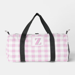 Elegante roze witte geruite aanpasbare monogram plunjezak