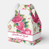 Elegante roze, witte, groene Rozen Bedankdoosjes (Voorkant Zijde)