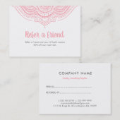 Elegante Roze & Witte Kant Verwijzing Kaart (Voorkant / Achterkant)