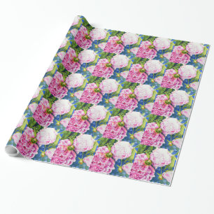 Elegante roze witte klassieke waterverf bloem cadeaupapier