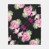 Elegante roze witte pioen bloementuin foto fleece deken (Voorkant)