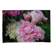 Elegante roze witte pioen bloementuin foto kussensloop (Voorkant-Rechts)