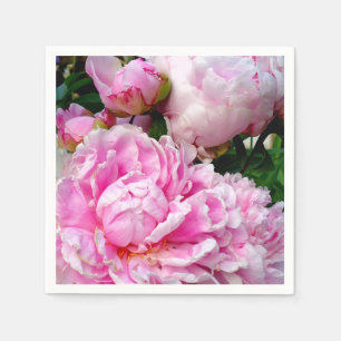 Elegante roze witte pioen bloementuin foto servetten