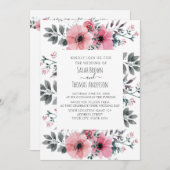 ELEGANTE ROZE & WITTE UITNODIGING (Voorkant / Achterkant)