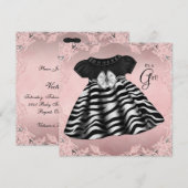 Elegante Roze Zebra Baby Shower Kaart (Voorkant / Achterkant)