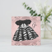 Elegante Roze Zebra Baby Shower Kaart (Staand voorkant)